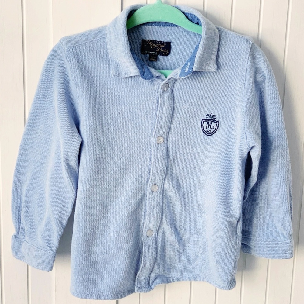 Mayoral Baby Blue Oxford Shirt Size 12 Month/80 cm